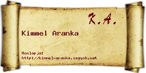 Kimmel Aranka névjegykártya