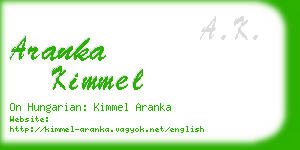 aranka kimmel business card